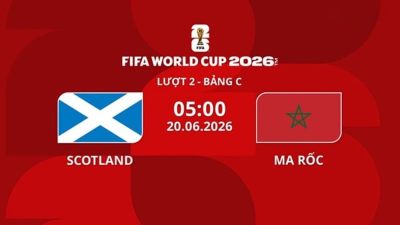 معاينة المباراة والبث المباشر لمباراة اسكتلندا ضد المغرب على قناة VTV3 في كأس العالم 2026 في 20 يونيو 2026.